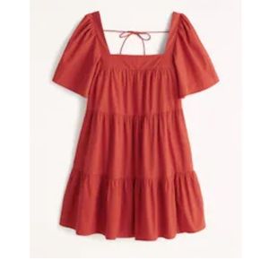 NWOT. Red Abercrombie Angel Sleeve Trapeze Mini Dress size m